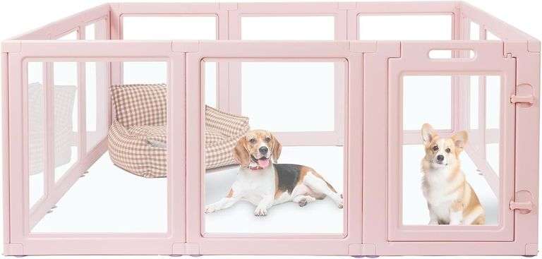 DIY Acrylic Dog Playpen, Quick Assembly, 23.6" H image
