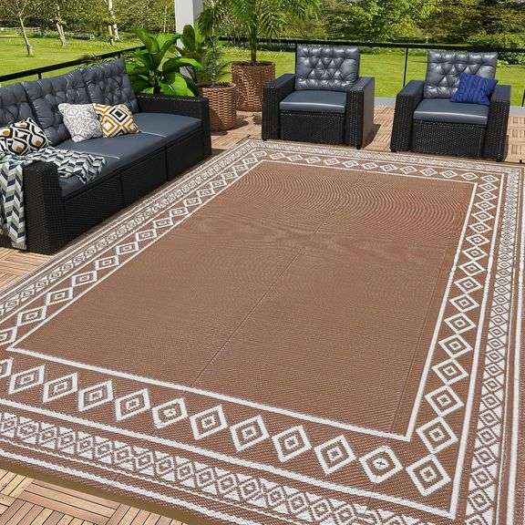 OPPODREAM Outdoor Rug 8x10 Patio Waterproof image