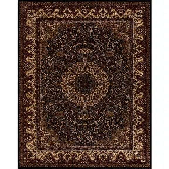 Isfahan Medallion Black 8 ft. x 10 ft. Rug image