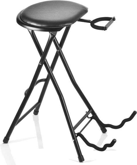 Guitar Stool Seat, Foldable w/ Hanger & Backrest image