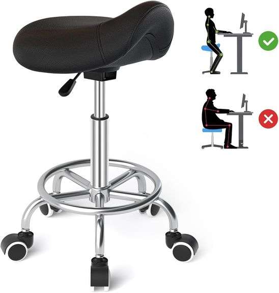 YEEZEE Saddle Stool Ergonomic- Comfortable Rolling image