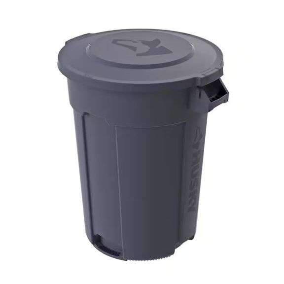 55 Gal. Grey Outdoor Vented Trash Can image