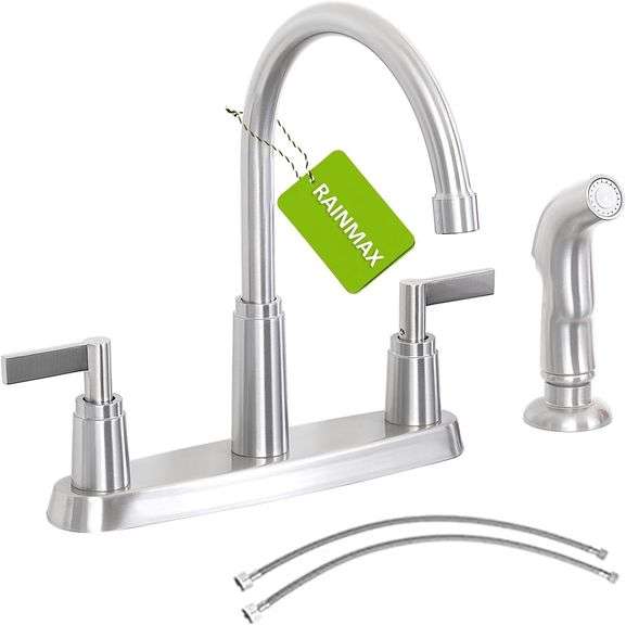 Kitchen Faucet with Sprayer, Brushed Nickel image