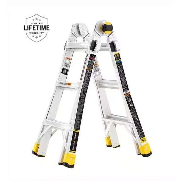 14 ft. Aluminum Multi-Position Ladder, 300 lbs image