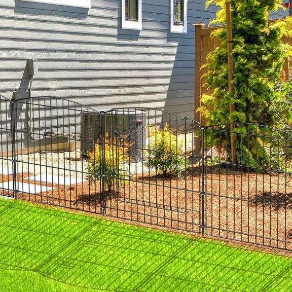 INJOPEXI Garden Fence 6 Panels 11.8ft x 24in image