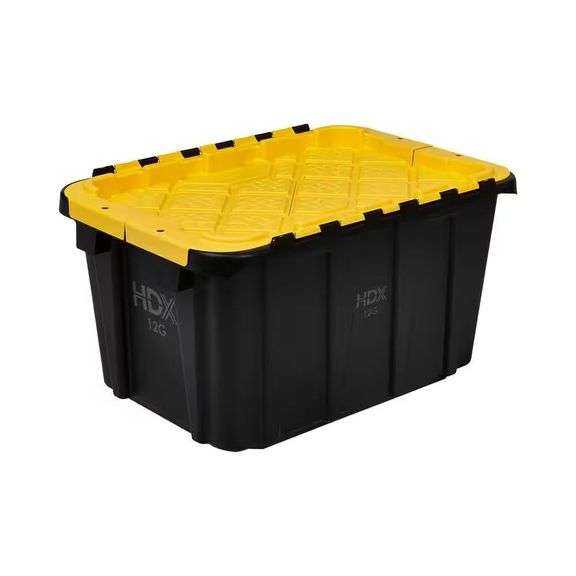 12 Gal. Storage Tote, Black/Yellow Lid image