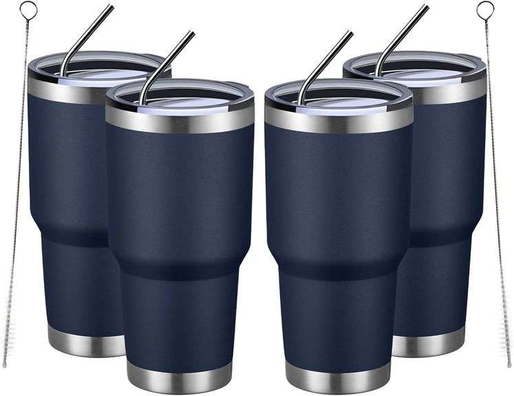 MEWAY 30oz Insulated Tumbler With Lids and Straws image