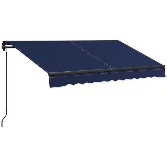 6.5 ft Aluminum Frame Manual Crank Awning Blue image