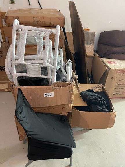 Boxes of Matching Dining Chairs and Chair Covers image