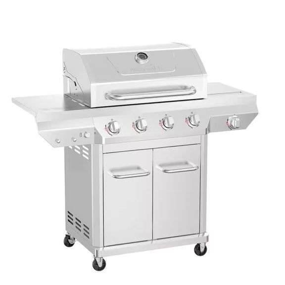 Nexgrill 4 Burner Steel Gas Grill with Side Burner image
