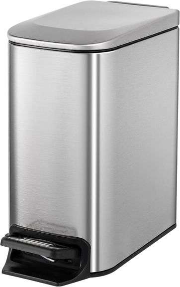 Cesun Trash Can, Lid Soft Close, 6L/1.6G, Silver image