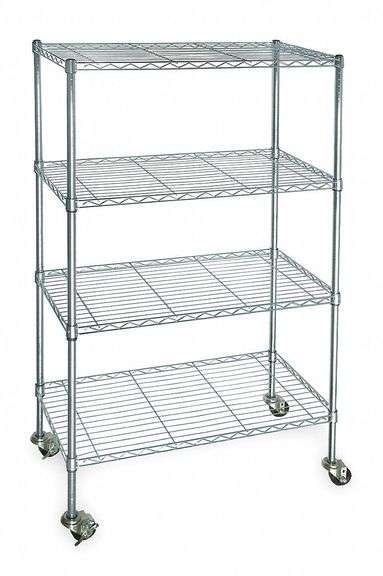 Wire Shelving Unit: 60 in x 18 in x 68 in, Silver image