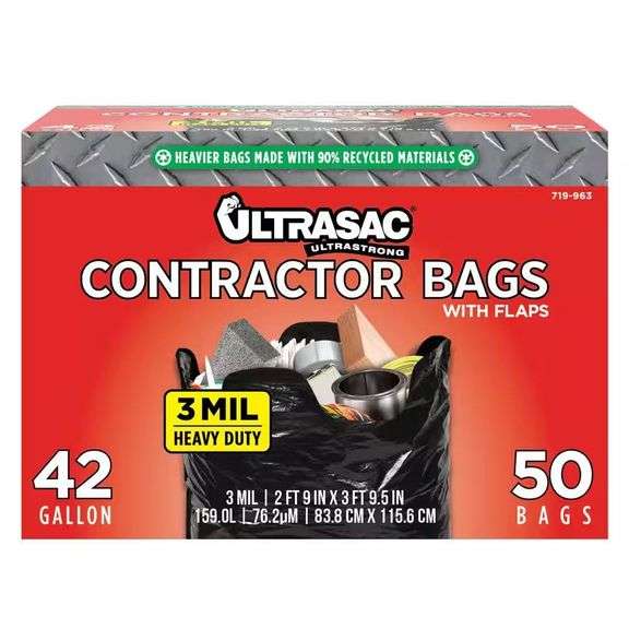 42-Gallon Contractor Bag with Flaps (50-Count) image