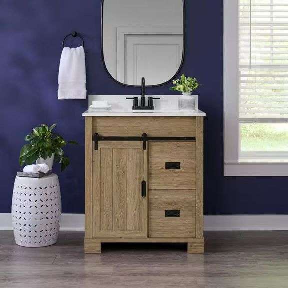 Brindley 30x20x35 in. Freestanding Vanity Aged Oak image