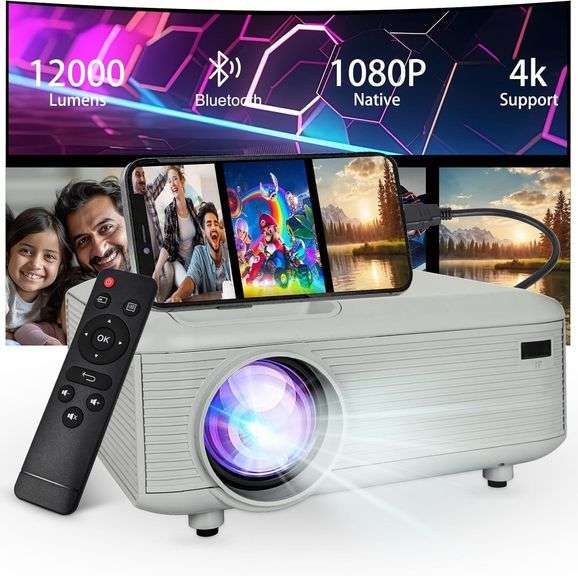 Mini Bluetooth Projector, 1080P, Portable image