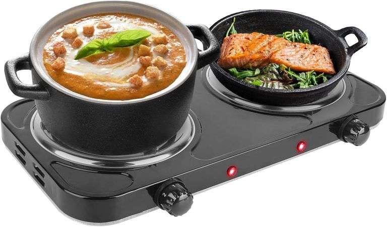 Electric 2000W Dual Burner Hot Plate - Non Slip image
