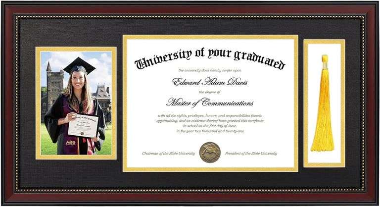 11x22 Diploma Frame for 8.5x11, 5x7, Tassel Holder image