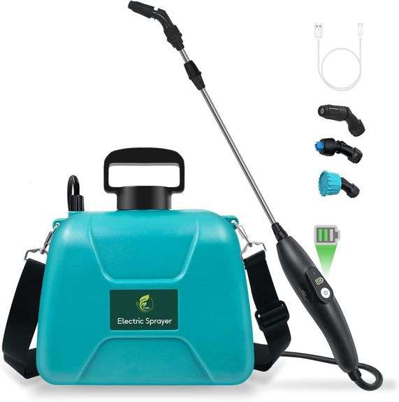 2 Gal Battery Garden Sprayer, USB, 3 Nozzles image