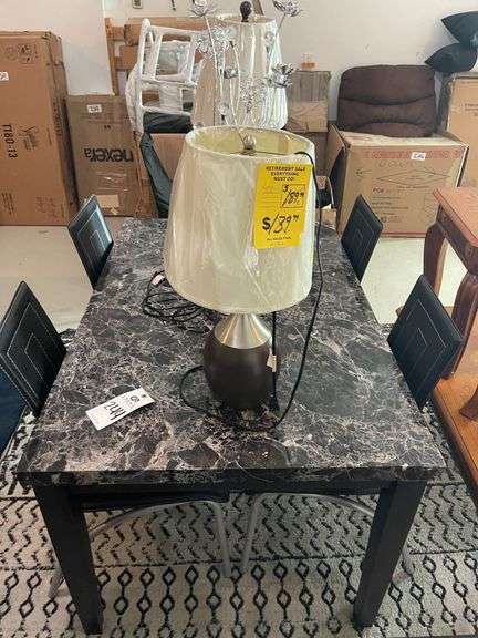 Dining Table with (4) Chairs and (3) Lamps image