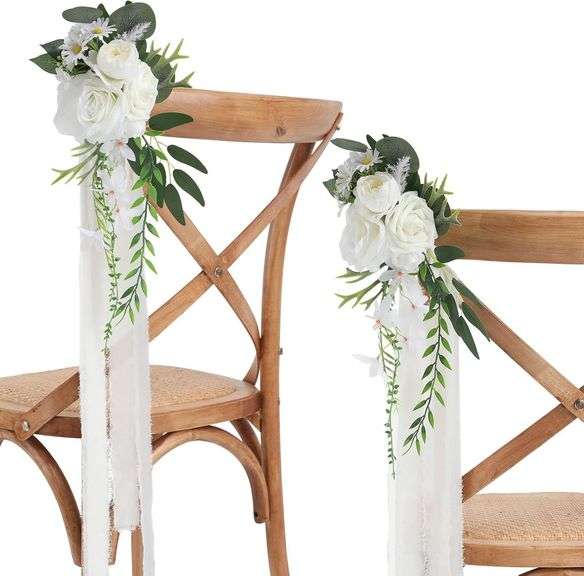 Set of 8 Floral Chair Back Decorations image