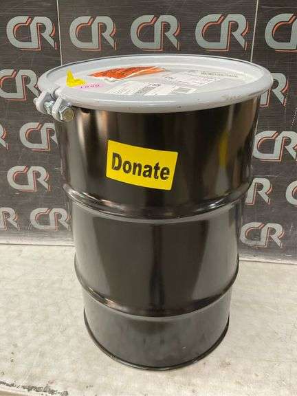 Steel Salvage Drum, 30 gal, Black/White image
