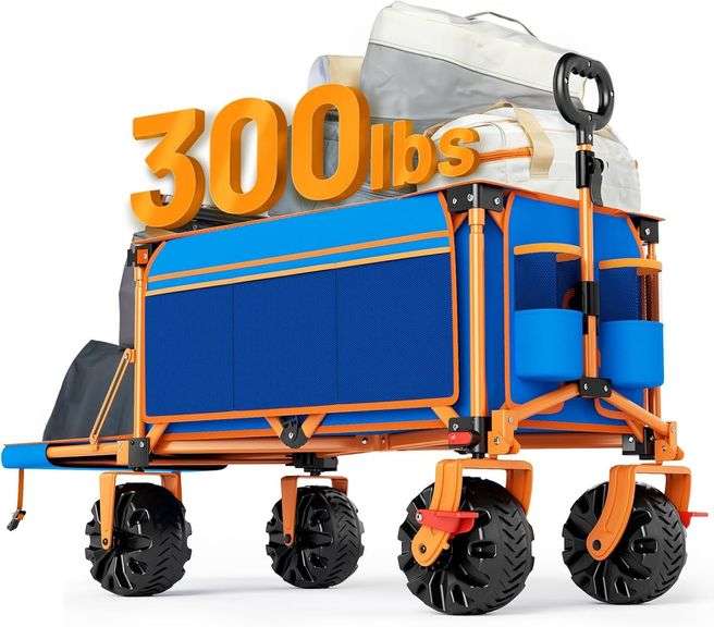 300lbs 49" Beach Wagon, Big Wheels, Brake, Folding image