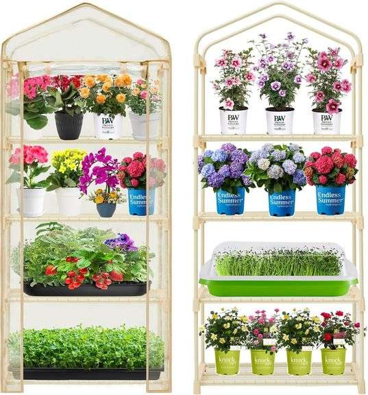 Garden 4-Tier Greenhouse w/ Zippered Cover image