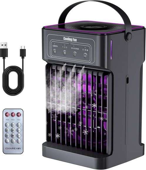 4-IN-1 Portable AC, 3 Speeds, 7 Night Light image