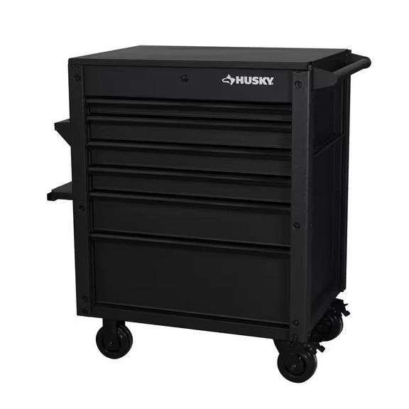 31 in. 6-Drawer Black Rolling Tool Cart image