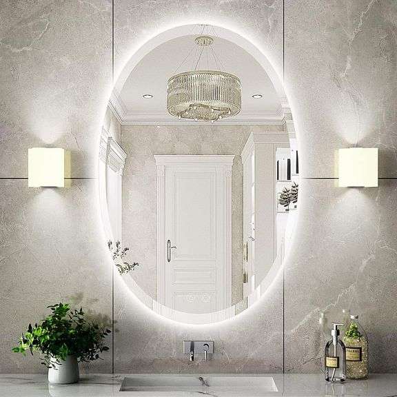 36 x 24 In LED Oval Mirror, Wall Mounted, Dimmable image