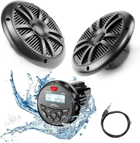Marine Stereo 6.5 Inch Speakers, Bluetooth, USB image