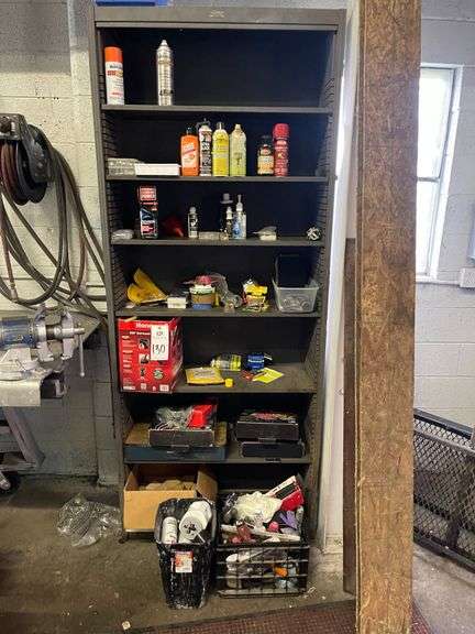 Metal Shelving Unit with Contents image