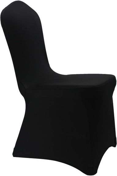 WELMATCH Black Stretch Chair Covers - 12 pcs image