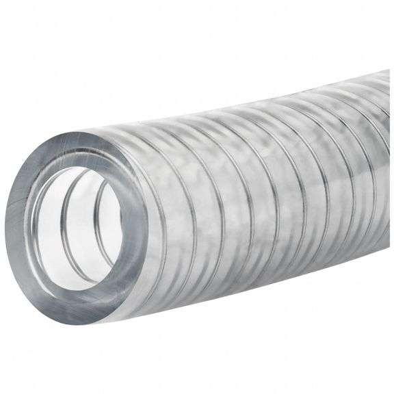 PVC Tubing, 2.5in ID, 3in OD, Clear, Steel Wire image