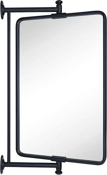 TEHOME Black Pivot Bathroom Mirror, 14x22' image