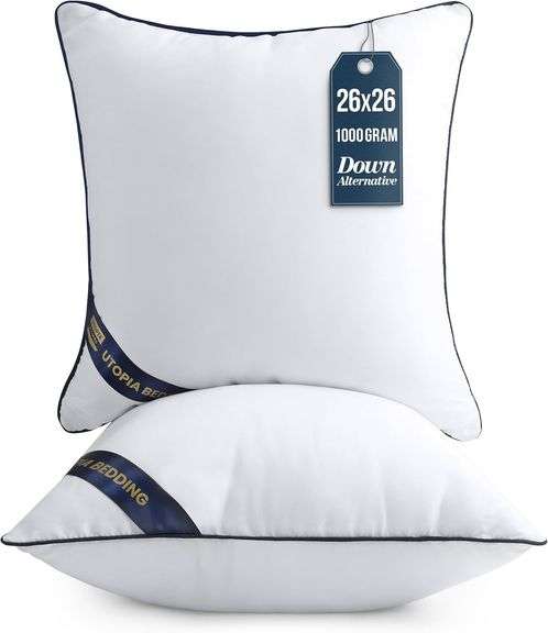 Utopia Pillow Inserts, 26x26 Inches, 2 Pack image