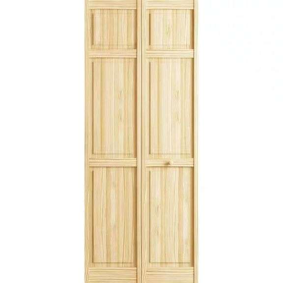 36x80in 6-Panel Pine Unfinished Bi-fold Door image