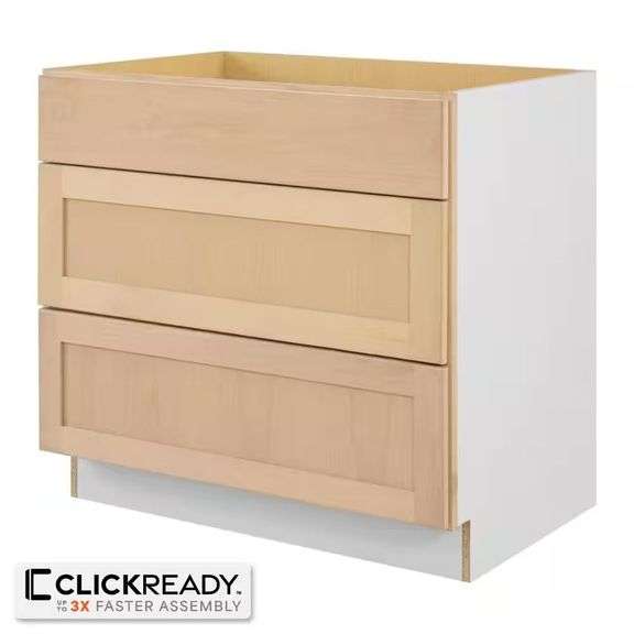 Hampton Bay 36x24x34.5in Drawer Base Cabinet image