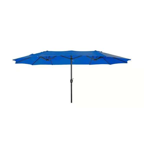 Bali Outdoor 15x9 ft. Twin Patio Umbrella Blue image