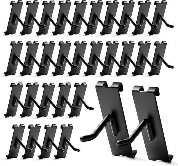 Gridwall Hooks 2 Inch, 60 Pack, Black. image