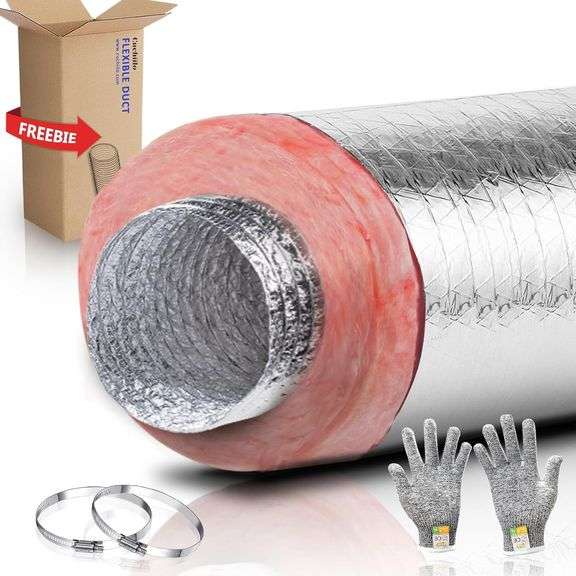 Insulated Flex Duct 6' X 25, Silver Jacket image