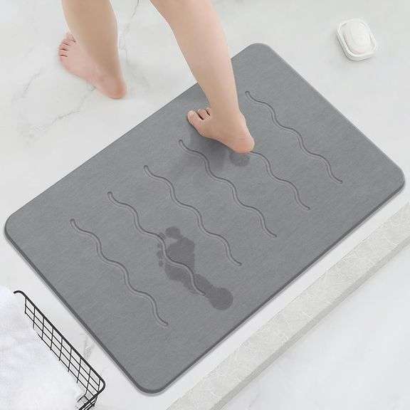 OTHWAY Quick Drying Bath Mat Stone (Dark Grey) image