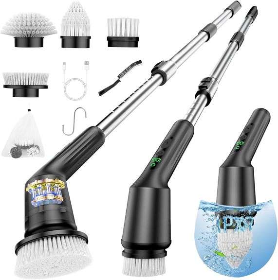 Electric Spin Scrubber, Cordless, 3 Brush Heads image