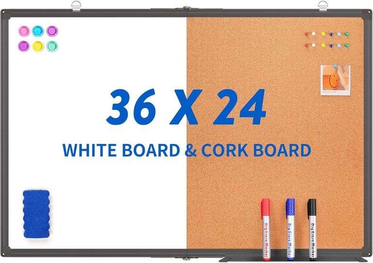 TRIPOLLO Cork & White Board Combo, 36 x 24 Inches image