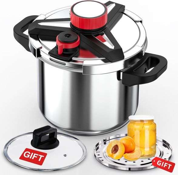 Pressure Cooker 8 Qt, One-Hand Locking, 3-In-1 image