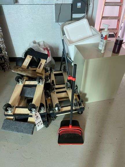 Small Carpet End Moving Dollys, File Cabinet, and Miscellaneous Items image