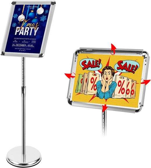 Adjustable Aluminum Sign Holder, 8.5" x 11" image
