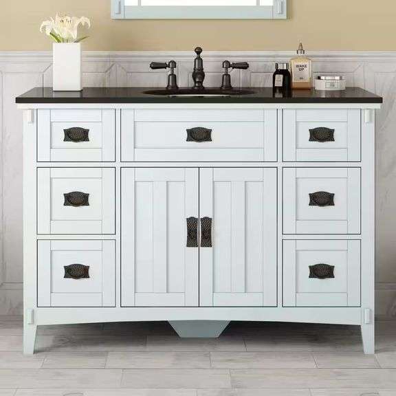 Artisan 48in Single Sink White Vanity w/Marble Top image