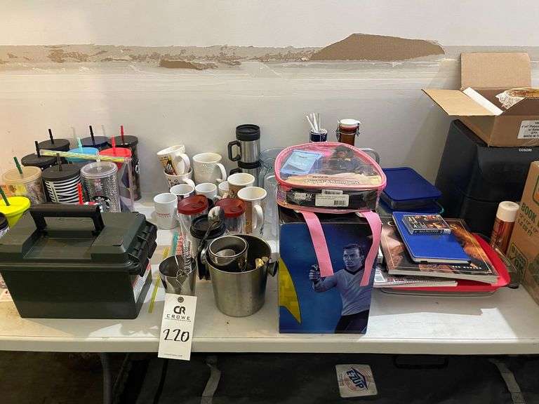 Contents of Table and Shelving Unit with Books image