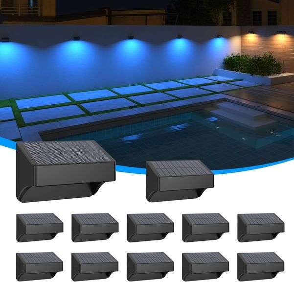 Solar Fence Lights, Outdoor Waterproof RGB image